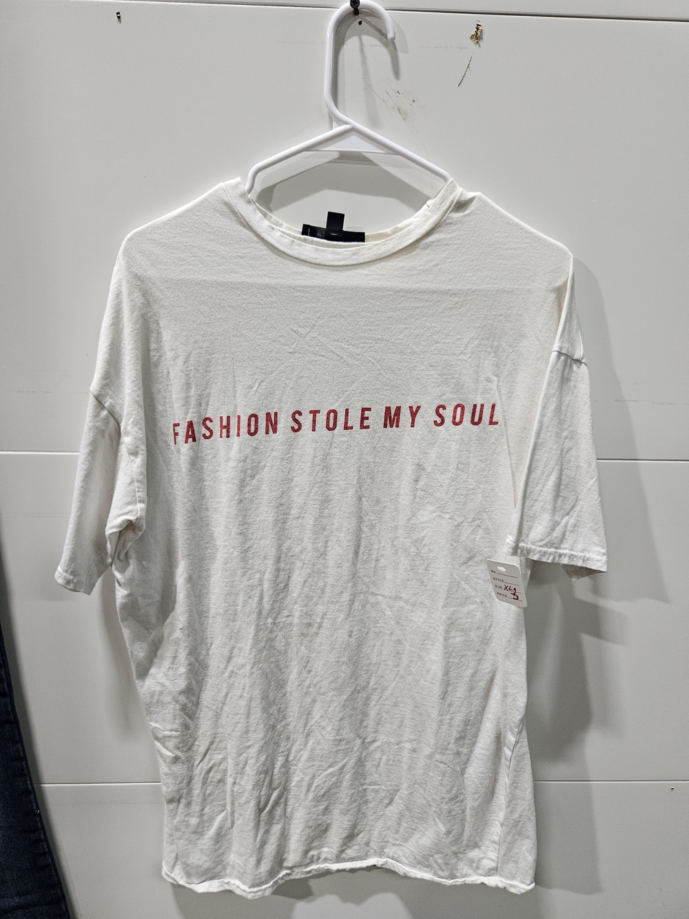 Women's White Graphic Short-Sleeve Tee - Fashion Stole My Soul Size 2 Casual